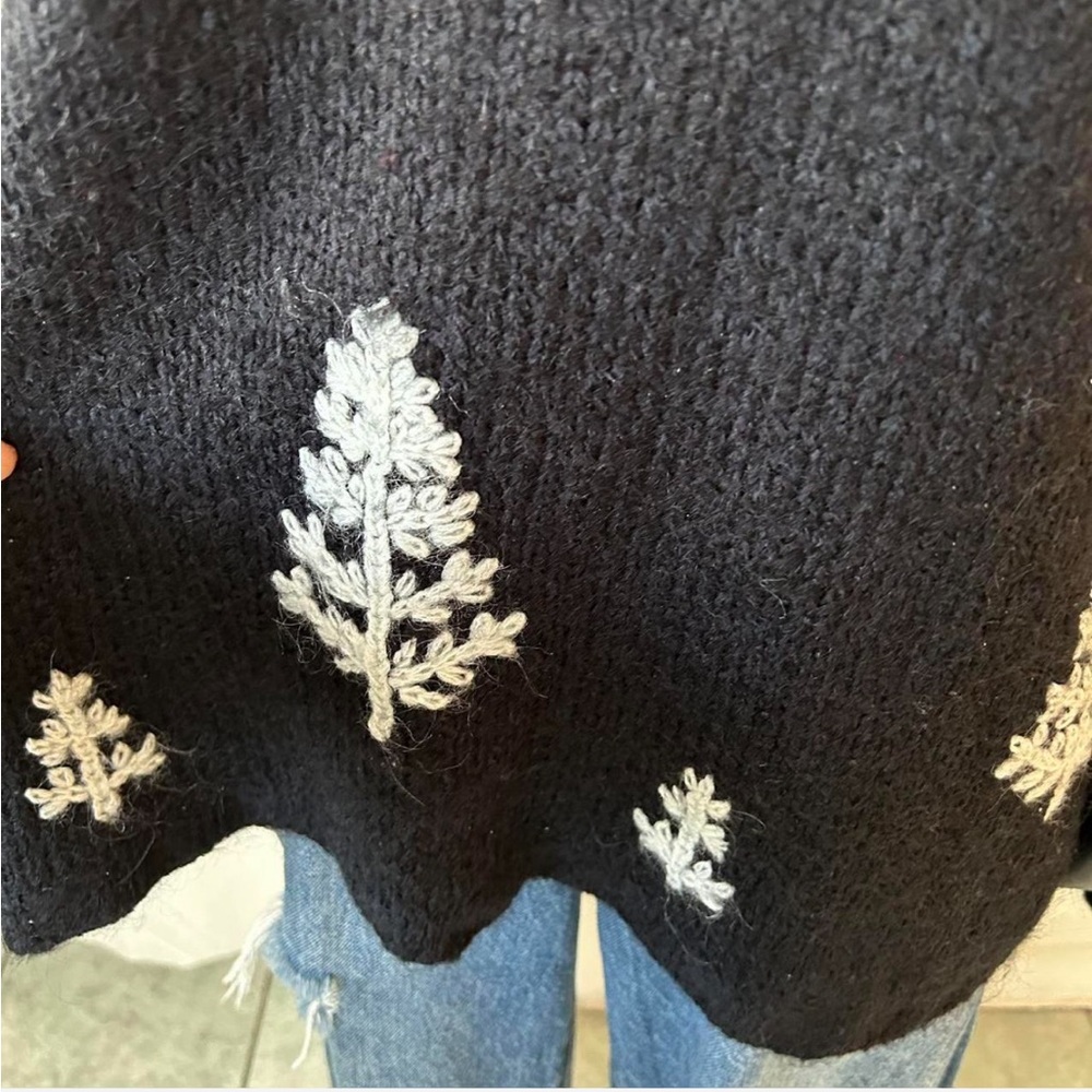 Vintage Black Karen Scott wool blend  crewneck sweater with embroidery size XL. - Picture 6 of 8
